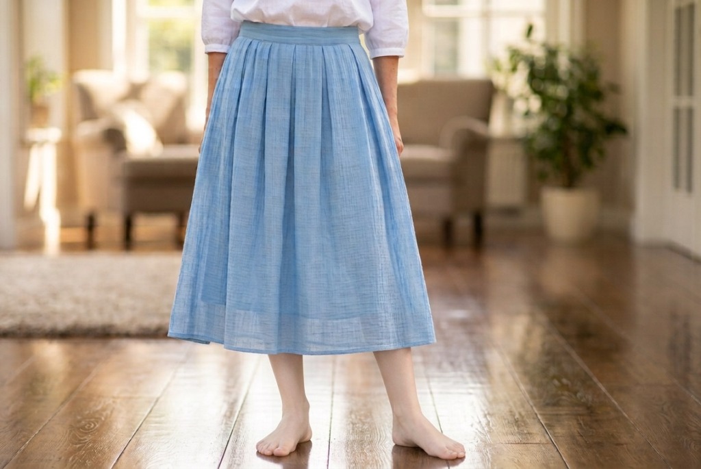muslin skirt blue